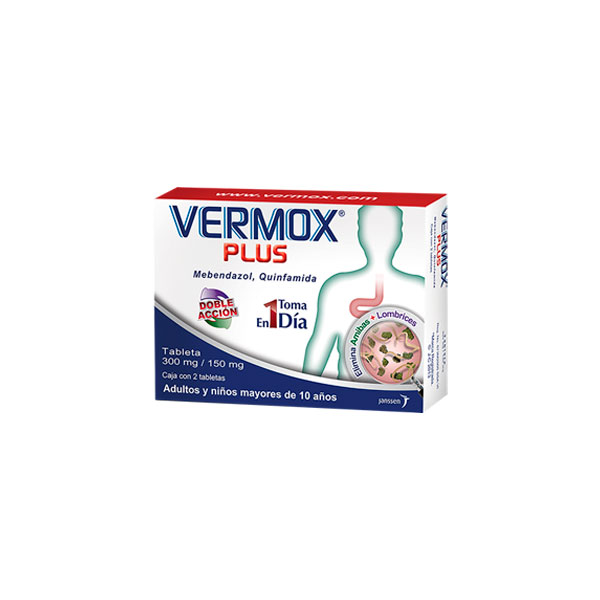 Farmacia PVR - Vermox Plus Mebendazol Quinfamida